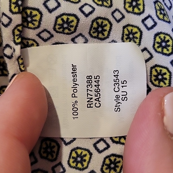 J CREW size 0 white with green & black print slinky tank top - Picture 4 of 5